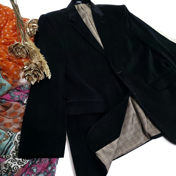 Saddlebread Men's Black Cordury Sports Coat Sz 44R - Picture 1 of 9